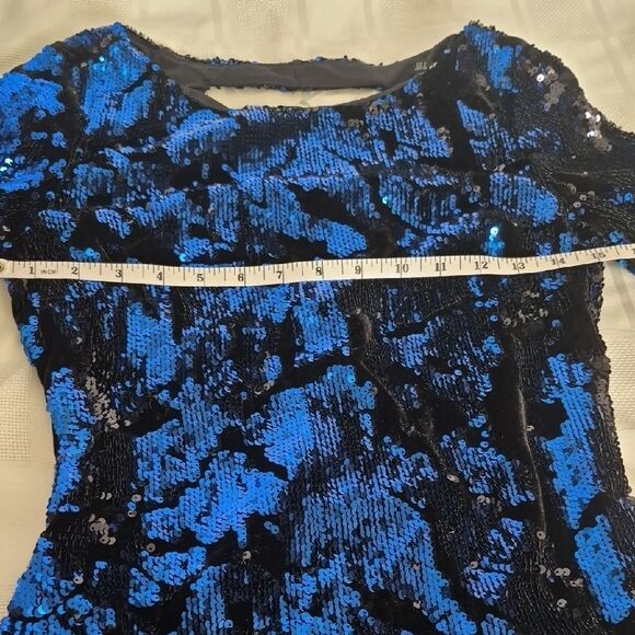 Zara Black and Blue Sequin Mini Dress - Picture 10 of 16